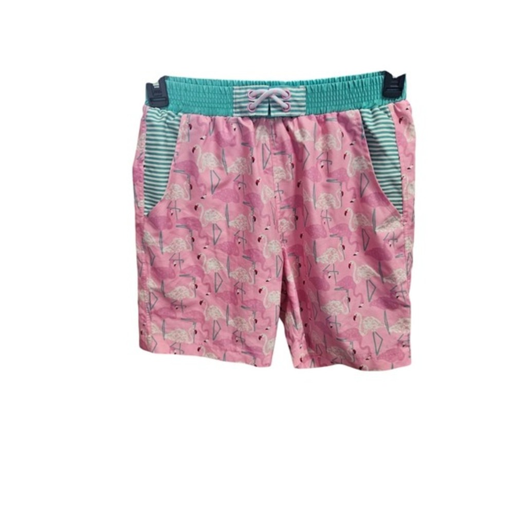 Matilda Jane Pink‎ Flamingo Swim Trunks Men's Size S Beach Pool